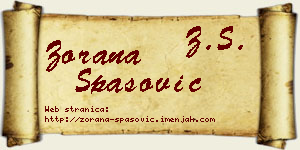 Zorana Spasović vizit kartica